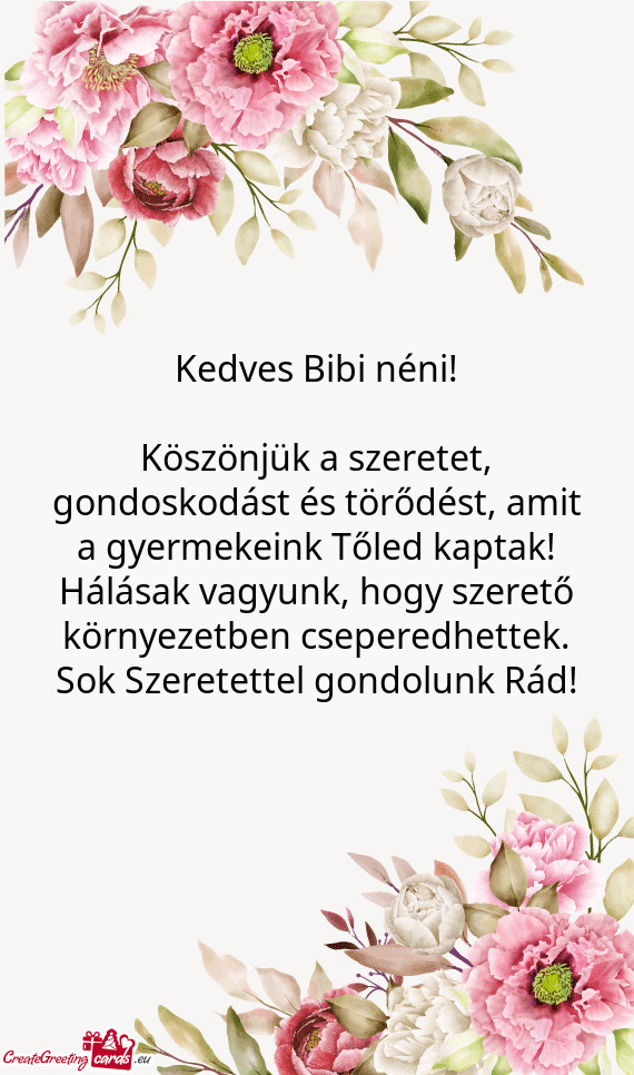Kedves Bibi néni